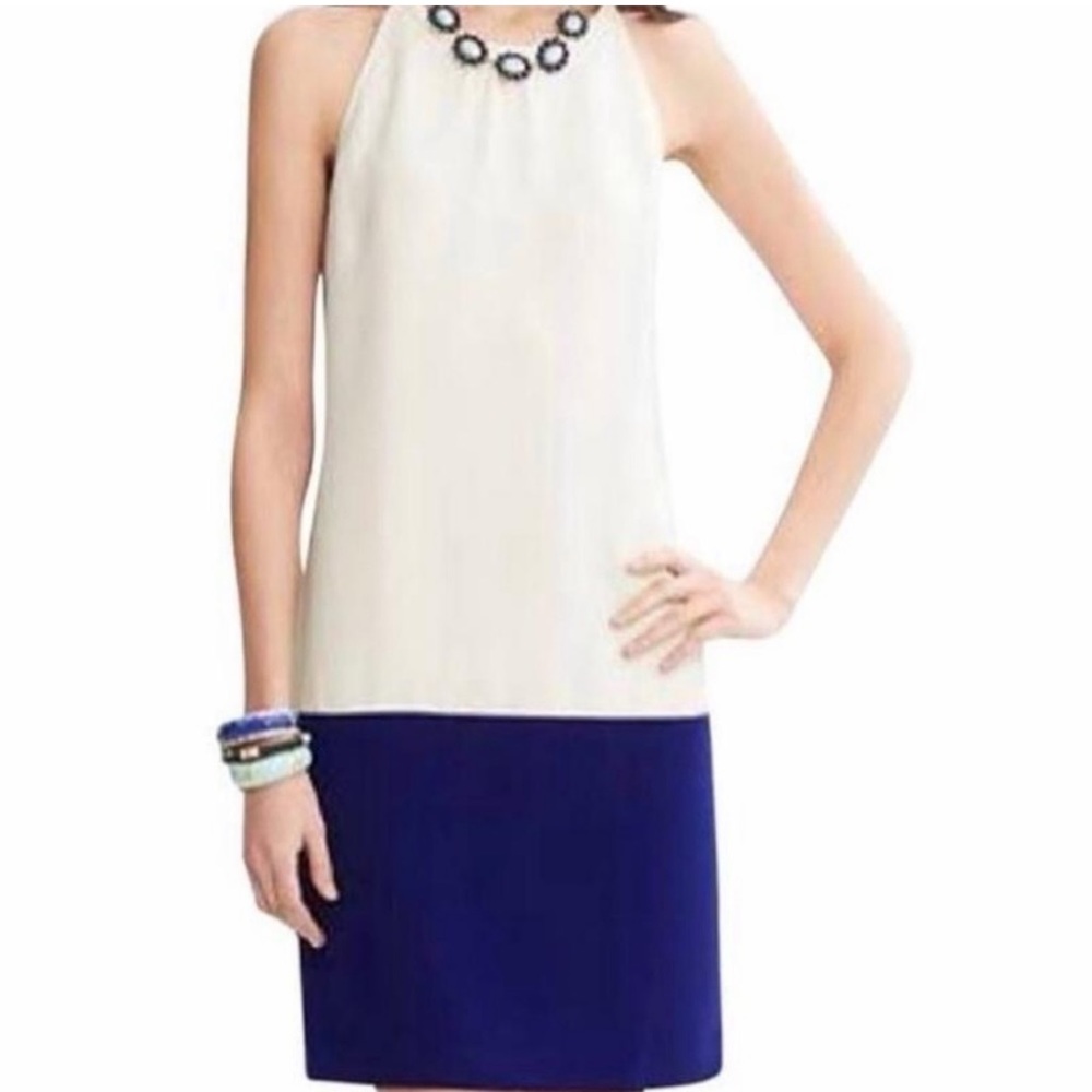 Banana Republic Summer White and Blue Classic Dress